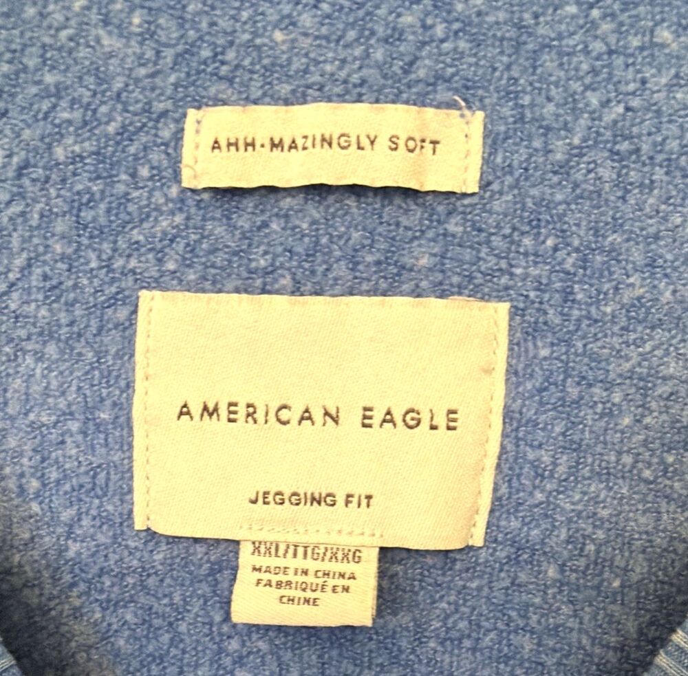 American Eagle Blue Ahh-Mazingly Soft Jegging Fit Sweatshirt XXL 2XL Comfy Cozy - Picture 6 of 12